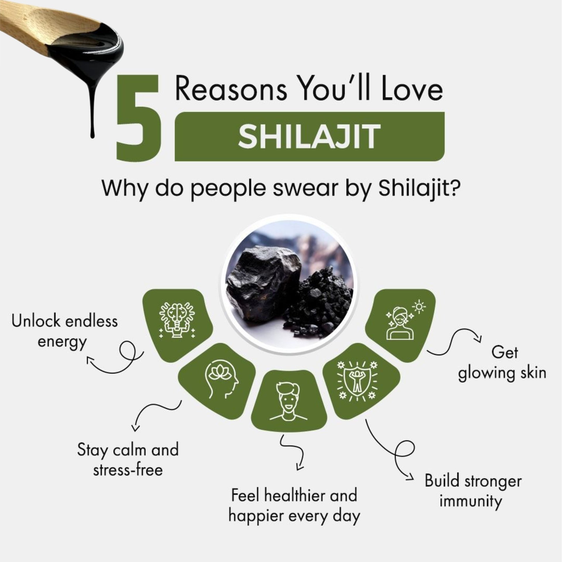 Shilajit with benefits listed 